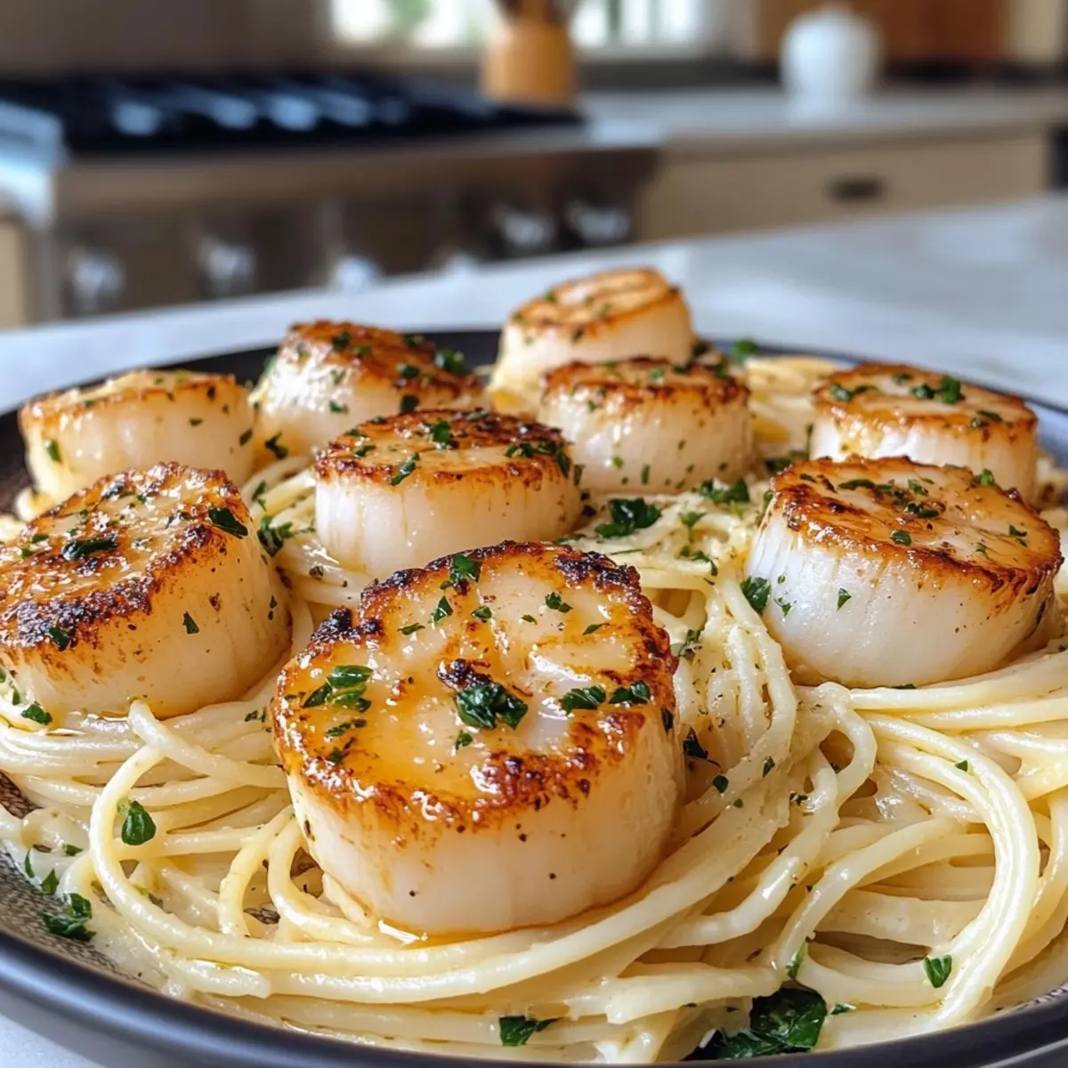 30-Minute Garlic Butter Scallop Pasta