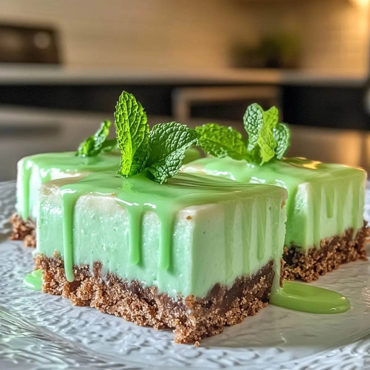 Mint Aero Cheesecake Bars