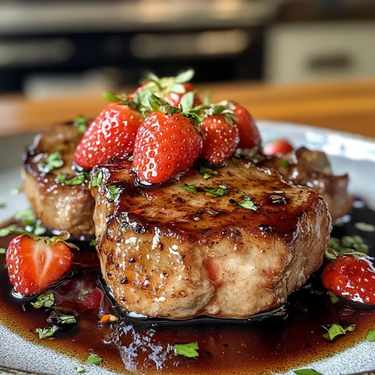 Strawberry Balsamic Pork Chops