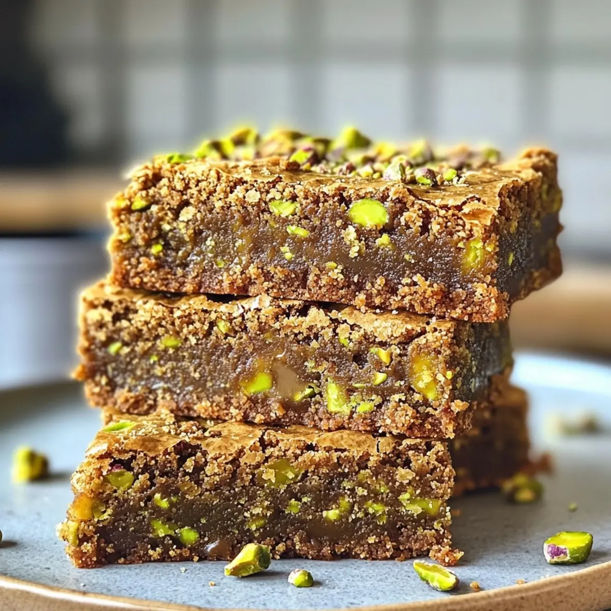 Brown Butter Pistachio Blondies