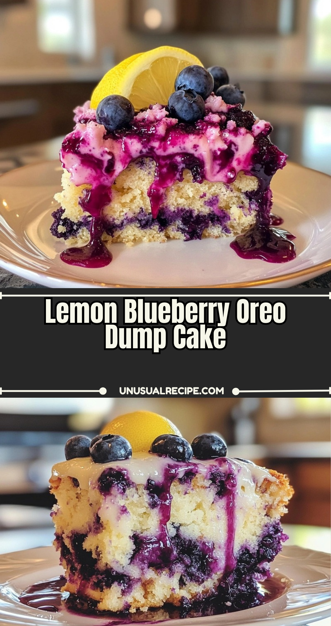 Lemon Blueberry Oreo Dump Cake
