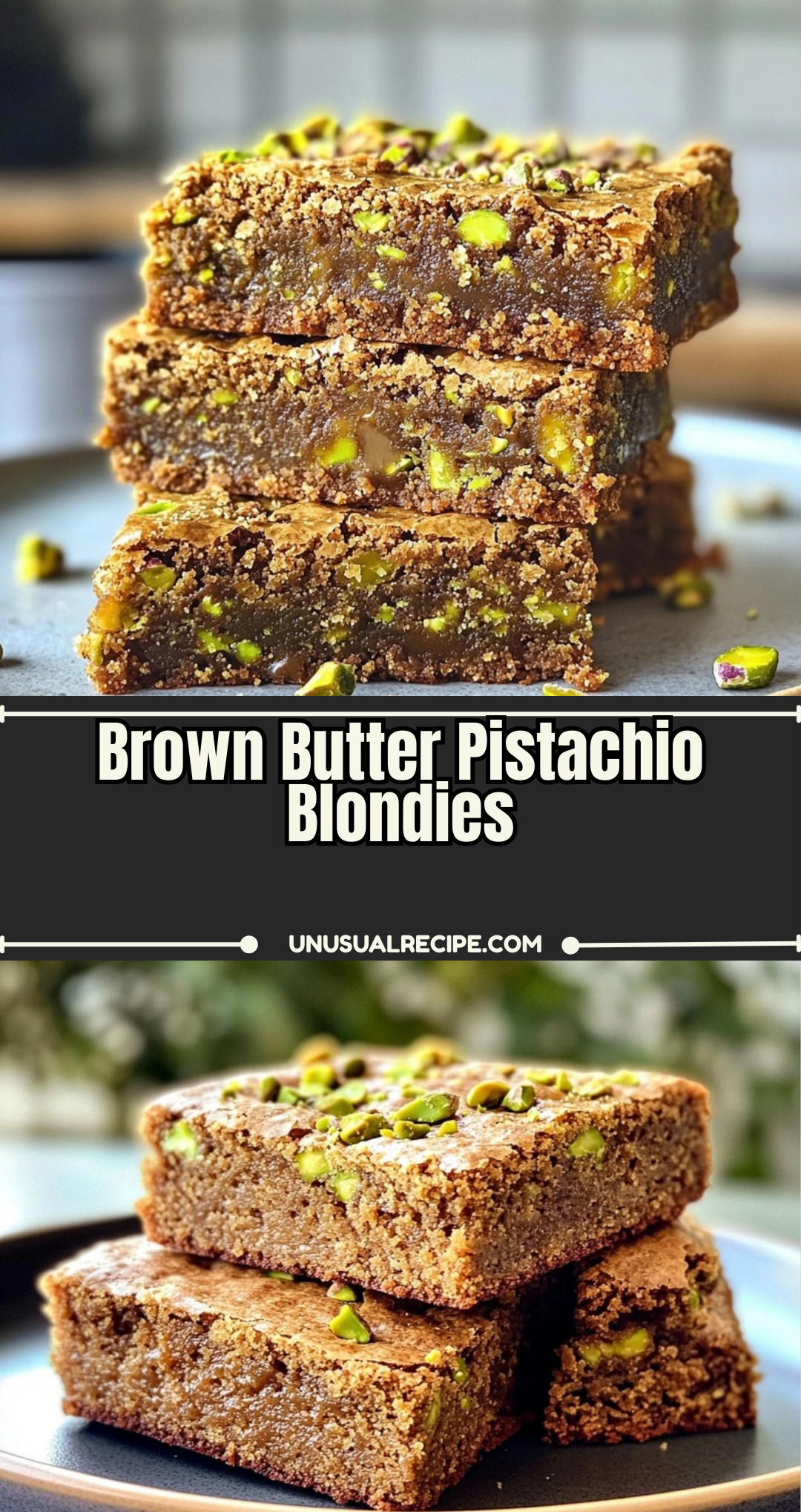 Brown Butter Pistachio Blondies