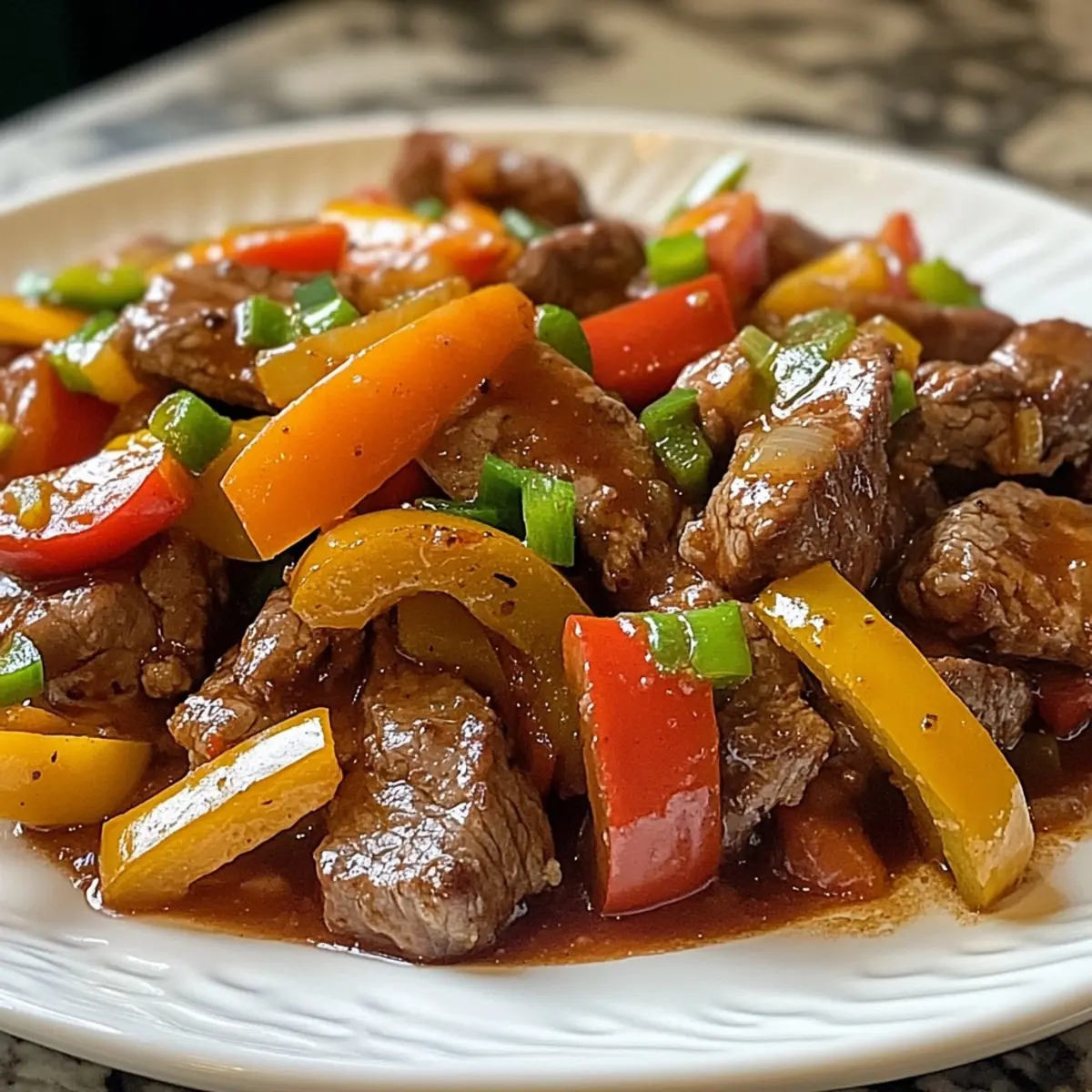Pepper Steak with Bell Peppers and Onion