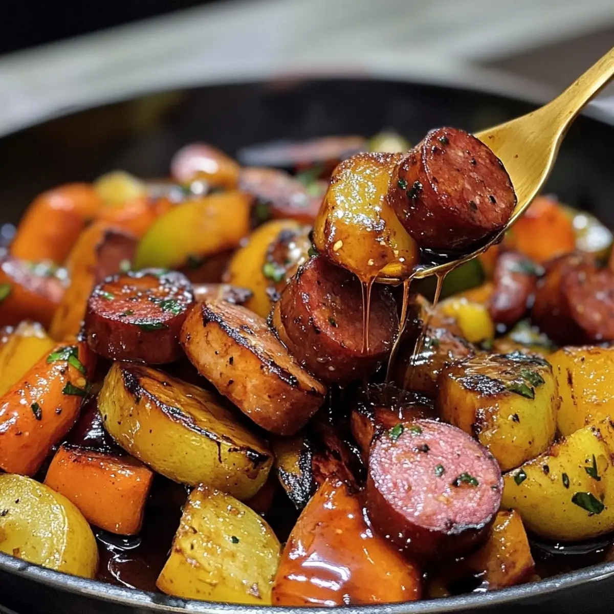One-Pan Honey Garlic Kielbasa & Veggies