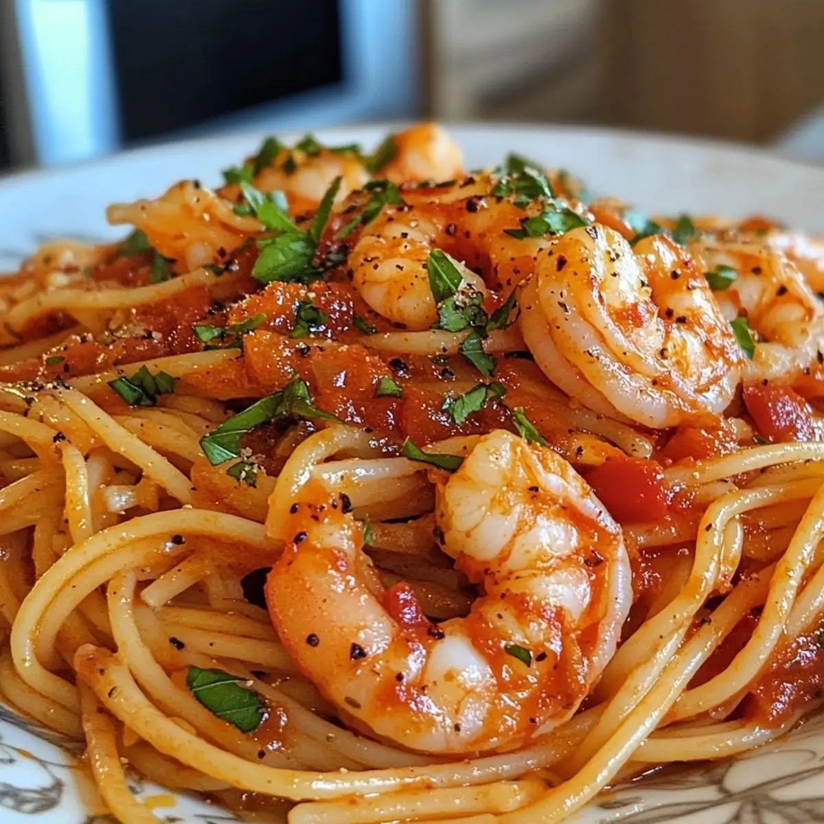 Spicy Arrabbiata Shrimp Pasta