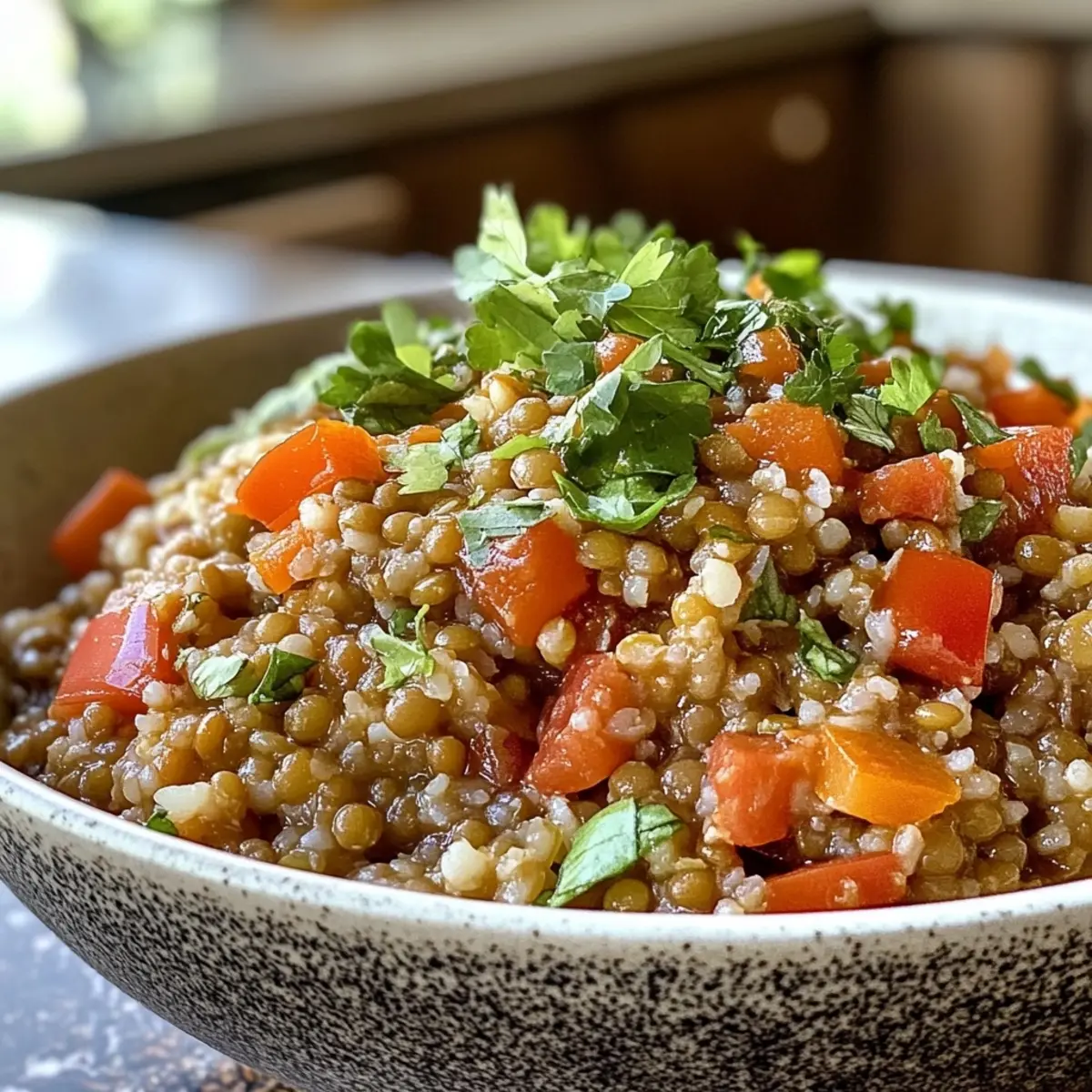 Warm Lentil Bulgur Bowl
