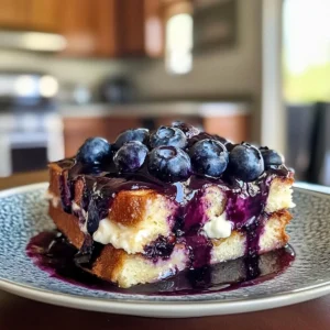 Blueberry Cream Cheese French Toast Casserole
