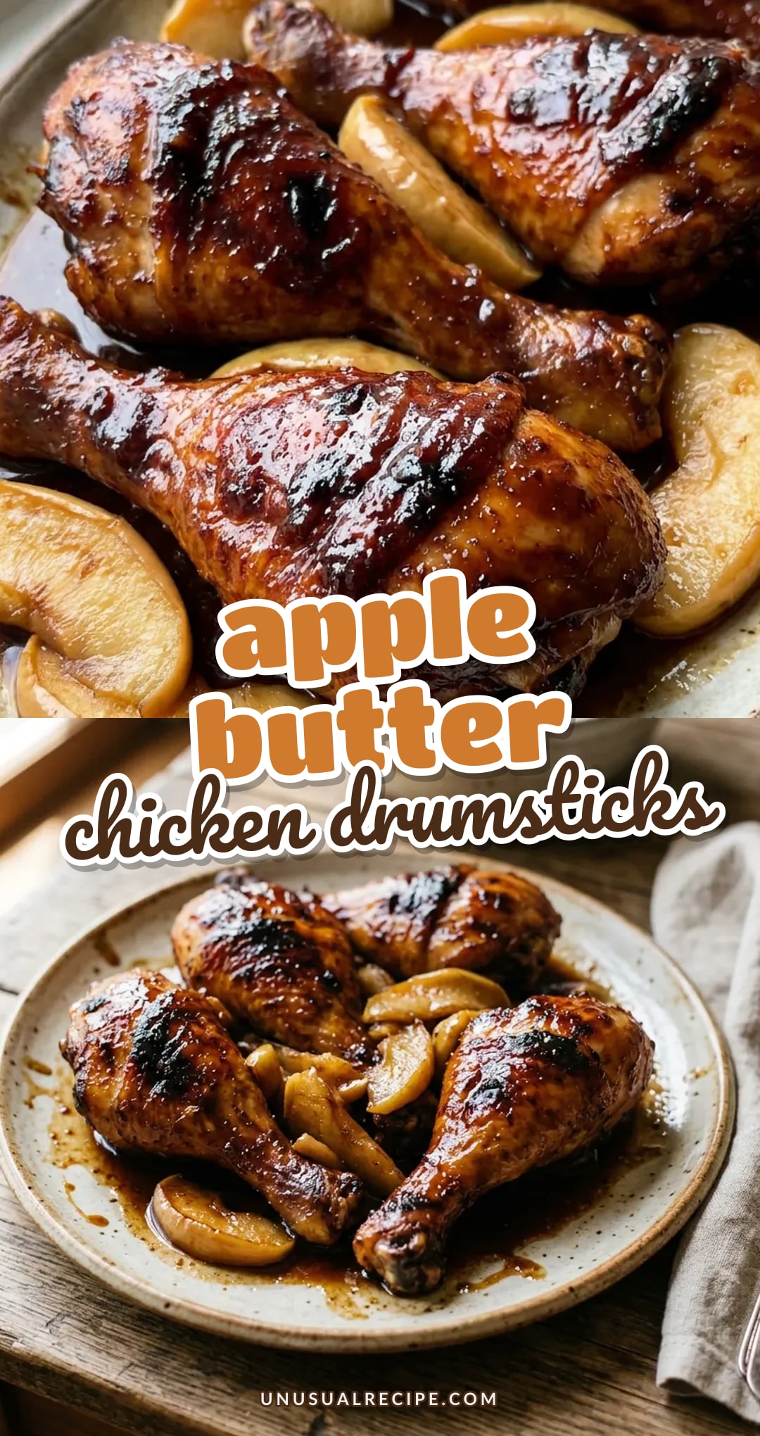 Apple Butter Chicken Drumsticks with a Sweet Molasses Glaze