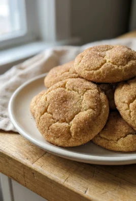 A close-up of a finished eggnog snickerdoodle cookie with a cracked, sugary top.