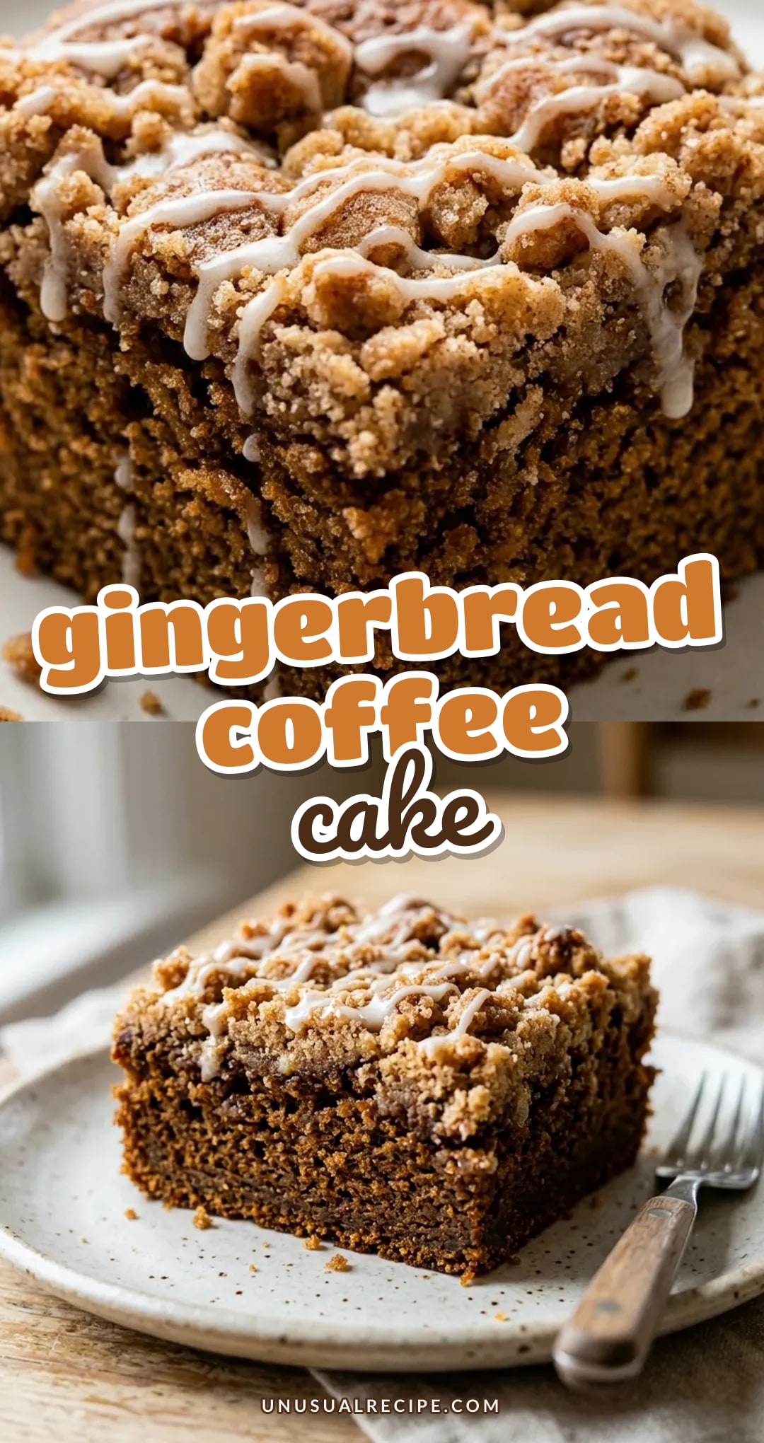 Gingerbread Coffee Cake with Cinnamon Crumble Topping