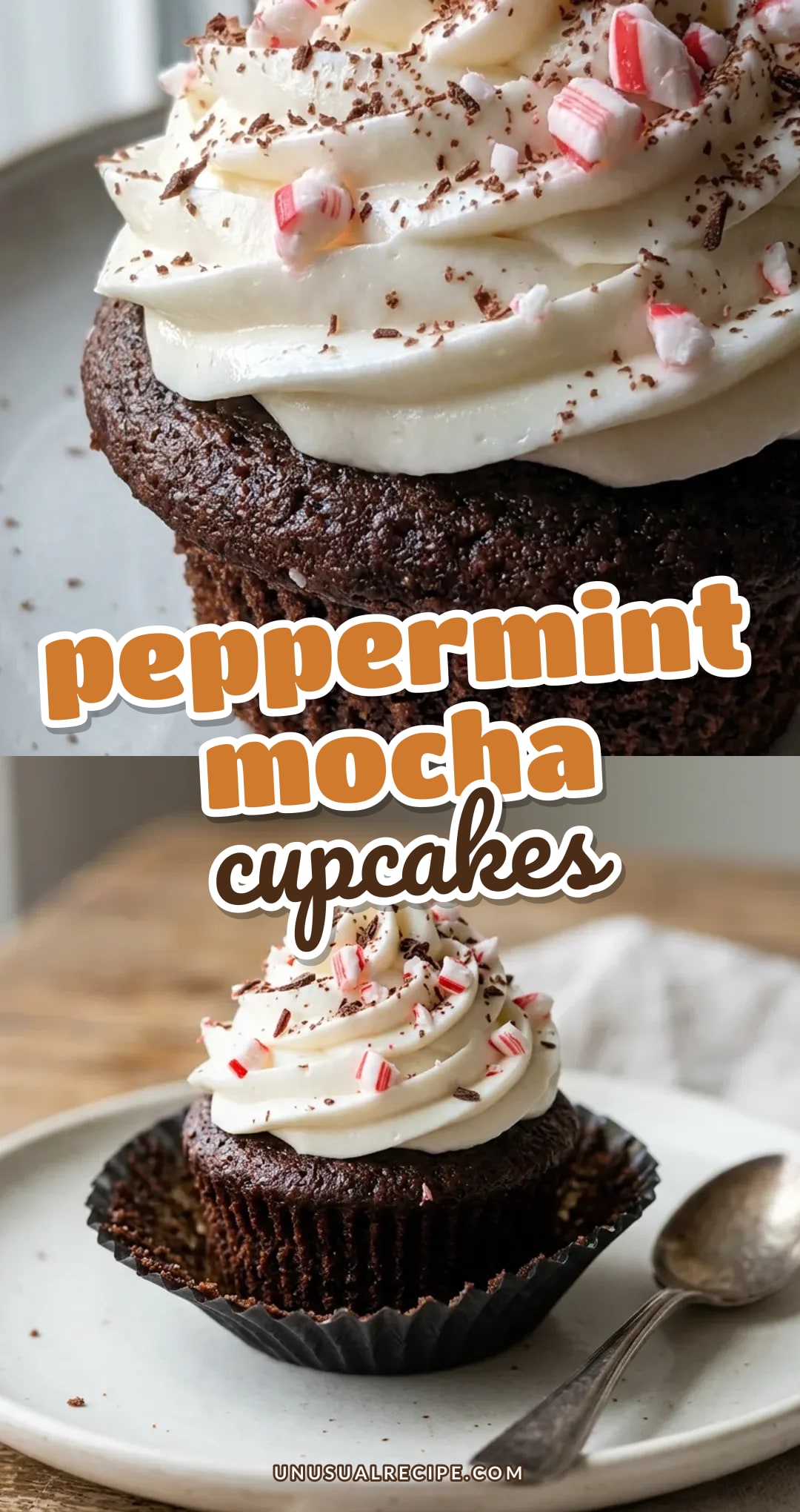 Peppermint Mocha Cupcakes with Swiss Meringue Buttercream