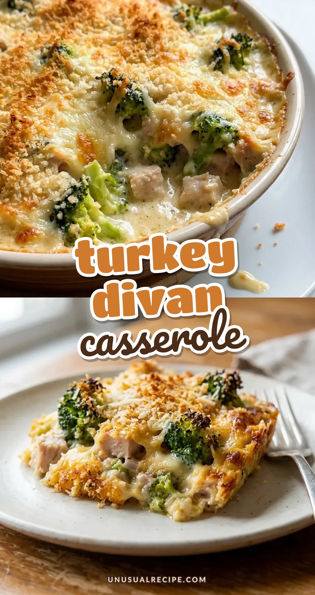 Turkey Divan Casserole Recipe with Broccoli and Cheese Sauce
