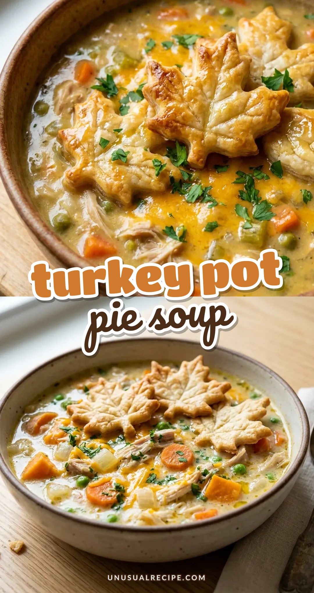 Turkey Pot Pie Soup with Flaky Crust Toppers
